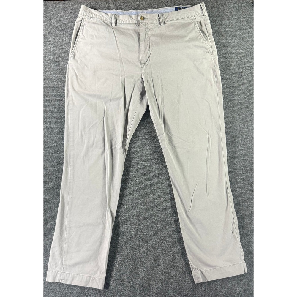 Polo Ralph Lauren Mens Stretch Straight Fit Chino Pants Light Gray 40x32